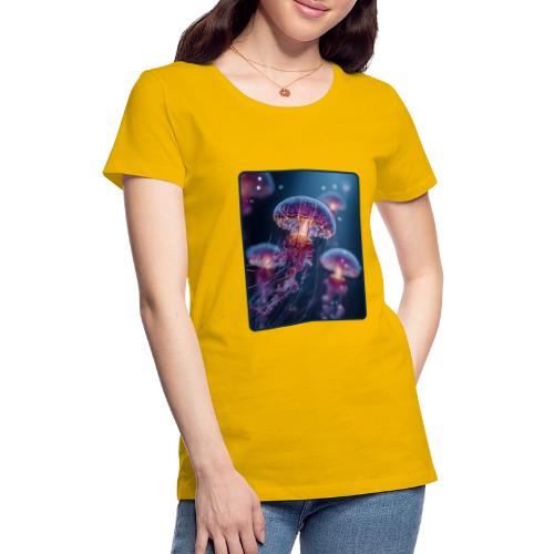 Glowing Jellyfish Deep Sea Design - Women's Premium T-Shirt