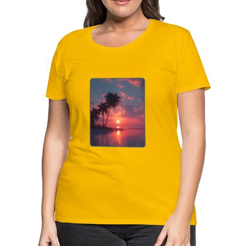 Tropical Sunset Ocean Reflection Design - Women's Premium T-Shirt