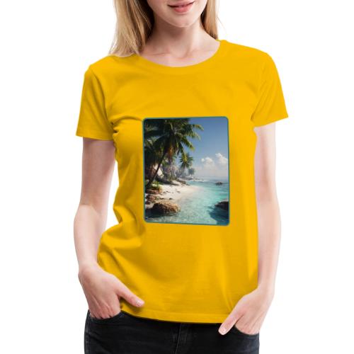 Tropical Beach Paradise Palm Design - Women's Premium T-Shirt