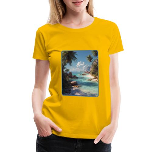 Tropical Island Paradise Ocean Design - Women's Premium T-Shirt