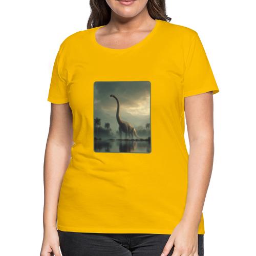 Brachiosaurus Misty Lake Design - Women's Premium T-Shirt