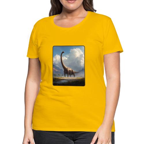 Brachiosaurus Valley Landscape Design - Women's Premium T-Shirt