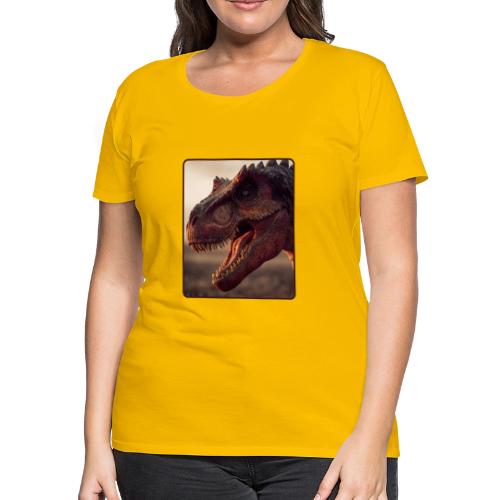 T Rex Roaring Close-Up Design - Women's Premium T-Shirt
