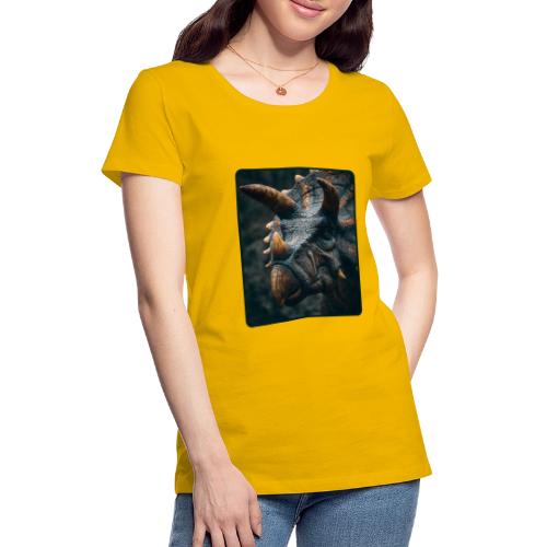 Triceratops Detailed Portrait Design - Women's Premium T-Shirt