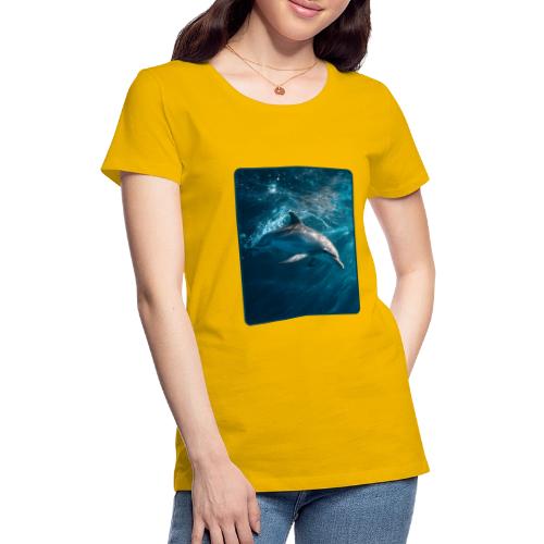Dolphin Sunlit Ocean Serenity Design - Women's Premium T-Shirt