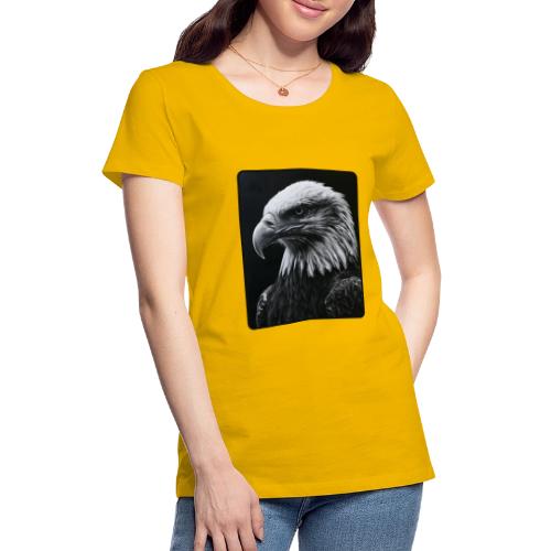 Black White Bald Eagle Design - Women's Premium T-Shirt