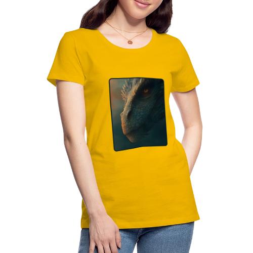 Golden Eye Dragon Close-Up Design - Women's Premium T-Shirt