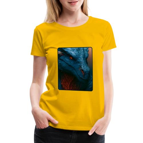 Turquoise Dragon Fire Eye Design - Women's Premium T-Shirt