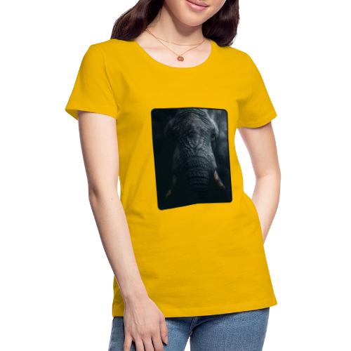 Shadow Elephant Intense Eyes Design - Women's Premium T-Shirt