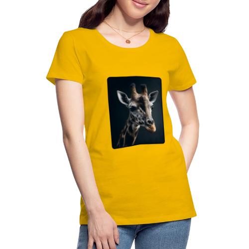 Majestic Giraffe Artistic Portrait Design - Women's Premium T-Shirt