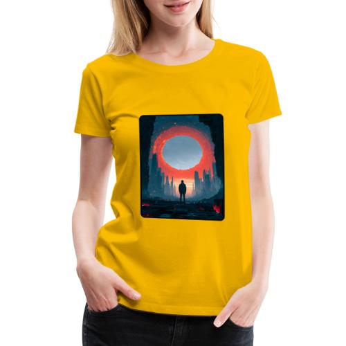 Cosmic Portal Future City Design - Women's Premium T-Shirt