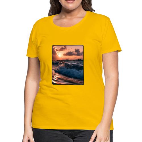 Golden Sunset Ocean Wave - Women's Premium T-Shirt