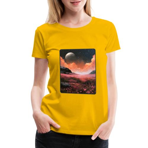 Moonlit Fantasy Flower Landscape - Women's Premium T-Shirt