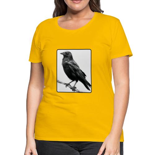 Raven Black and White Art Design - Women's Premium T-Shirt