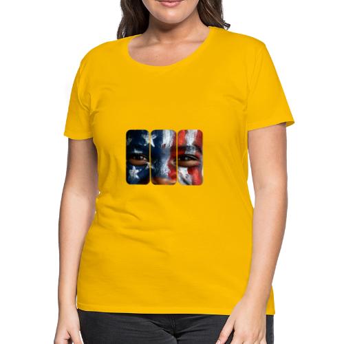 USA: Three Panels of Pride - Women's Premium T-Shirt