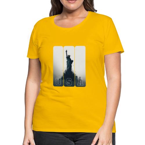 USA: Liberty Rising Over Manhattan - Women's Premium T-Shirt