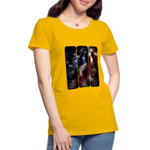 USA: Worn Stars and Stripes - Women's Premium T-Shirt