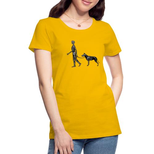 Skeleton Human and Dog - Women's Premium T-Shirt