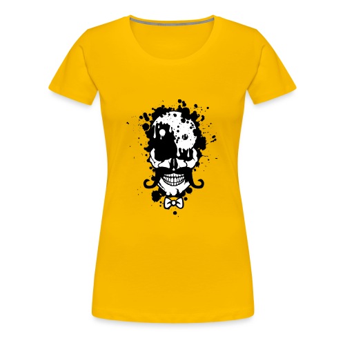skull yin yang task color bow tie - Women's Premium T-Shirt