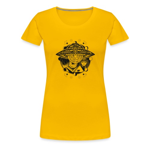 Egyptian Pharaoh Pyramid Alien UFO - Women's Premium T-Shirt