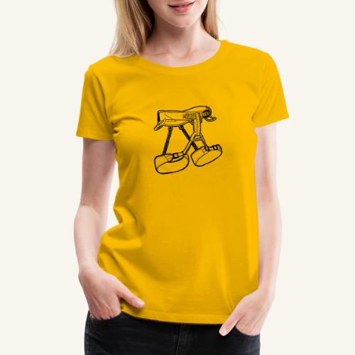 Climbing Harness - Black - Women's Premium T-Shirt