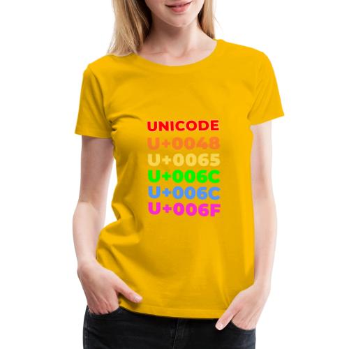 Hello, in unicode - Women's Premium T-Shirt