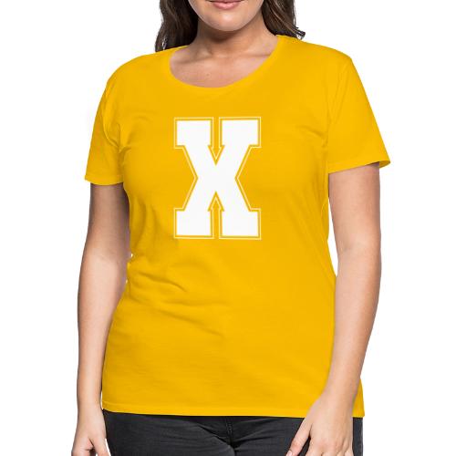 White Letter X – Varsity Alphabet Monogram - Women's Premium T-Shirt