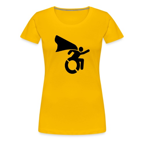 Wheelchair user with cape, go roller go, disabled - Women's Premium T-Shirt