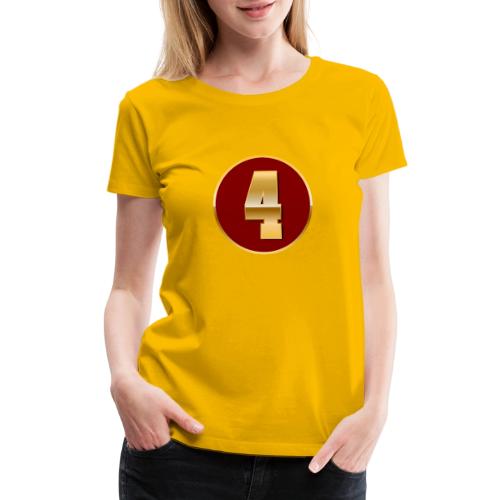 Number 4 in Gold Varsity Font - Women's Premium T-Shirt