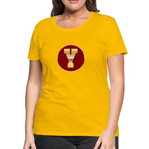 Letter Y – Capital Varsity Alphabet Monogram - Women's Premium T-Shirt