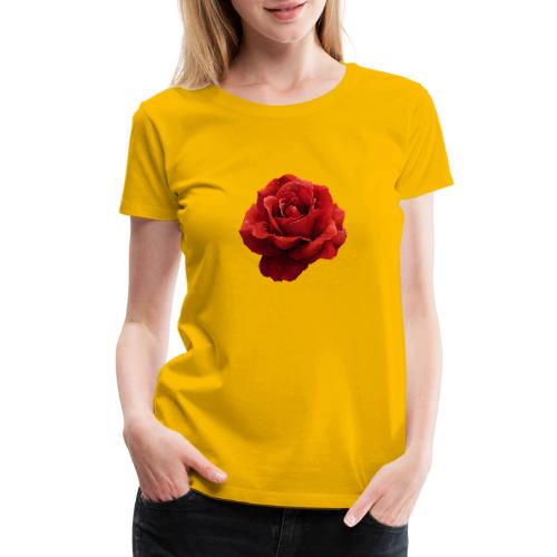 Rose: Crimson Dew Bloom - Women's Premium T-Shirt