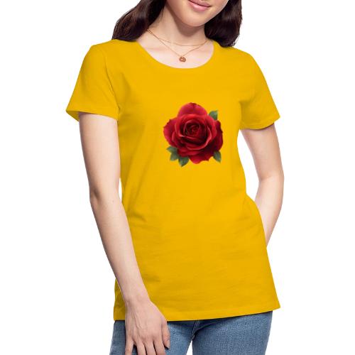 Rose: Crimson Bloom Elegance - Women's Premium T-Shirt