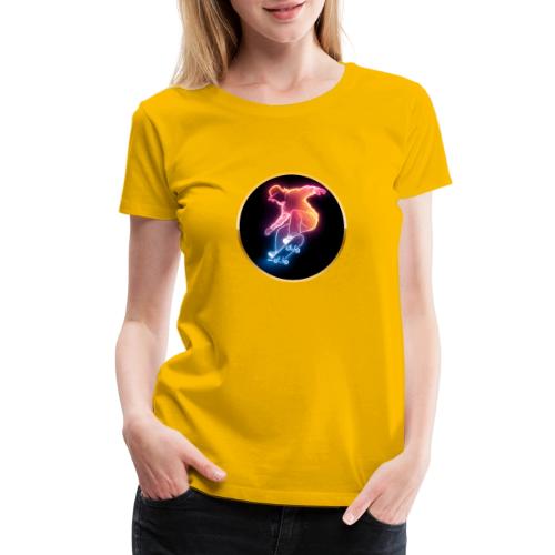 Skateboarding: Golden Trick Rider - Women's Premium T-Shirt