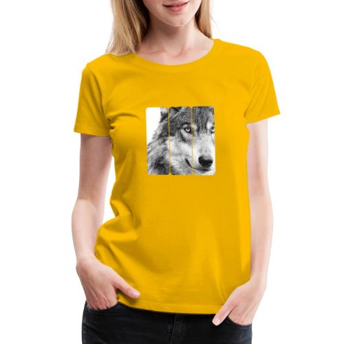 Wolf Face Triptych: Silent Alpha - Women's Premium T-Shirt