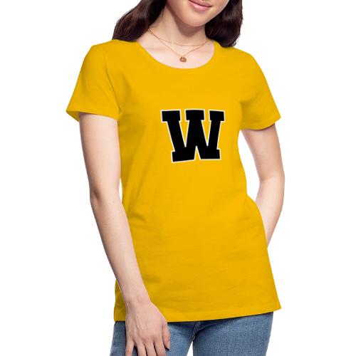 Varsity Letter W Collegiate Font Design - Women's Premium T-Shirt