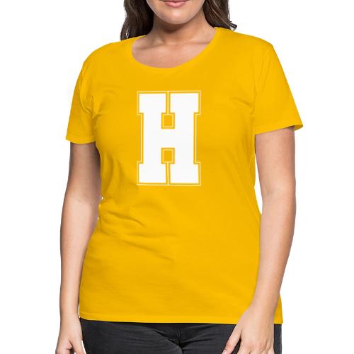 White Letter H – Varsity Alphabet Monogram - Women's Premium T-Shirt