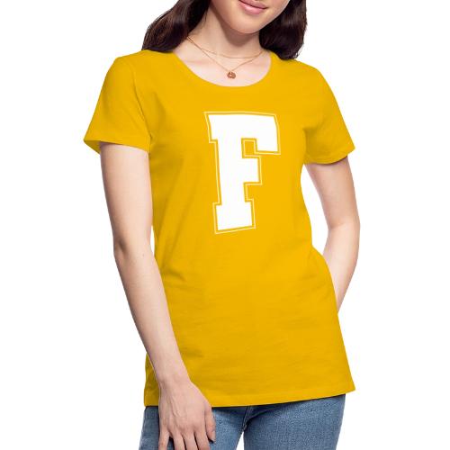 White Letter F – Varsity Alphabet Monogram - Women's Premium T-Shirt