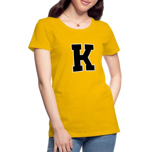 Varsity Letter K Collegiate Font Design - Women's Premium T-Shirt