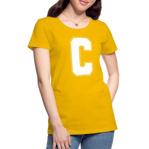 White Letter C – Varsity Alphabet Monogram - Women's Premium T-Shirt