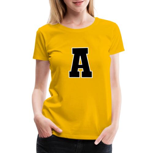 Varsity Letter A Athletic Monogram Design - Women's Premium T-Shirt