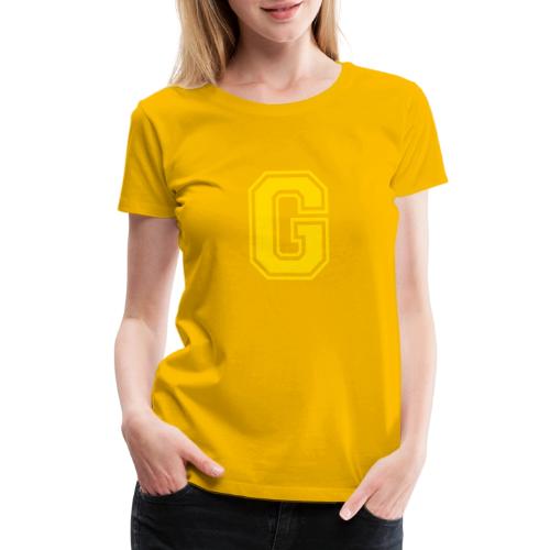 Letter G – Capital Athletic Alphabet Monogram - Women's Premium T-Shirt