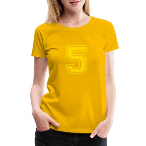 Number 5 in a classic athletic collegiate font - Women's Premium T-Shirt