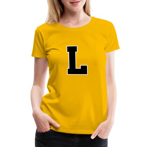 Varsity Letter L Athletic Monogram - Women's Premium T-Shirt
