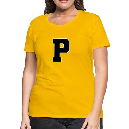 Varsity Letter P Athletic Alphabet Design - Women's Premium T-Shirt