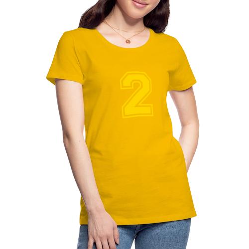 Number 2 in a classic athletic collegiate font - Women's Premium T-Shirt