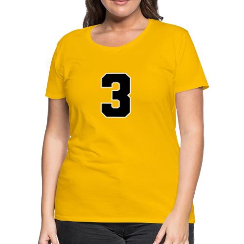 Varsity Number 3 Athletic Font - Women's Premium T-Shirt