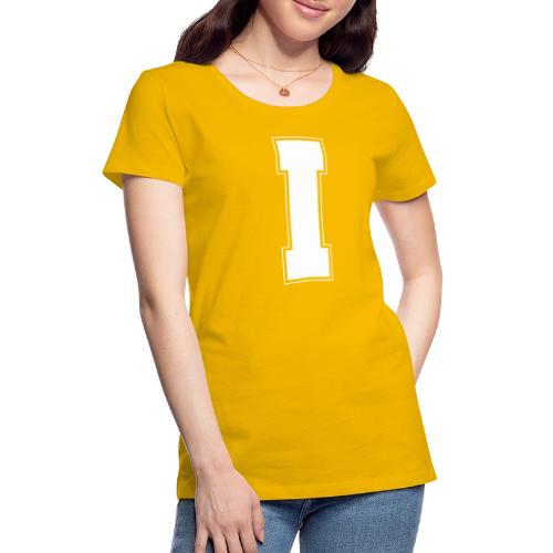 White Letter I – Varsity Alphabet Monogram - Women's Premium T-Shirt