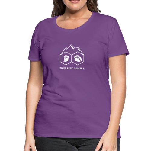 Pikes Peak Gamers Logo (Transparent White) - Women's Premium T-Shirt