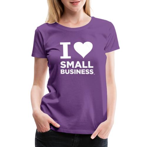 I Heart Small Business Logo (All White) - Women's Premium T-Shirt