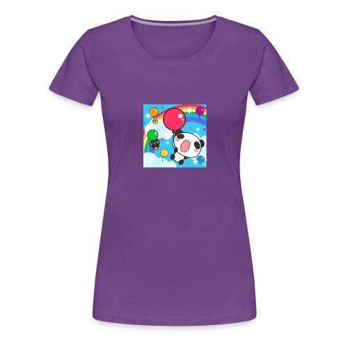Rainbow with a panda - Women's Premium T-Shirt